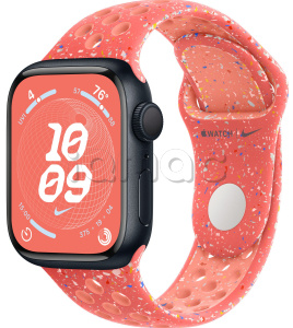 Купить Apple Watch Series 9 // 45мм GPS // Корпус из алюминия цвета "темная ночь", спортивный ремешок Nike цвета "волшебный уголек"
