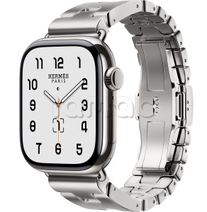Купить Apple Watch Series 11 // 46мм GPS+Cellular // Корпус из титана серебристого цвета, ремешок Grand H цвета Satiné