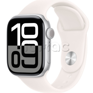 Купить Apple Watch Series 10 // 42мм GPS // Корпус из алюминия серебристого цвета, спортивный ремешок цвета "светлые румяна"