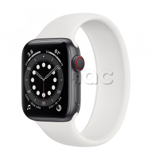 Купить Apple Watch Series 6 // 40мм GPS + Cellular // Корпус из алюминия цвета "серый космос", монобраслет белого цвета