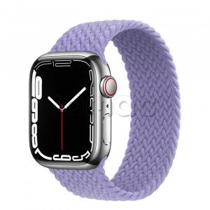 Купить Apple Watch Series 7 // 41мм GPS + Cellular // Корпус из нержавеющей стали серебристого цвета, плетёный монобраслет цвета «английская лаванда»