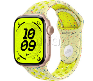 Купить Apple Watch Series 11 // 42мм GPS // Корпус из алюминия цвета "розовое золото", спортивный ремешок Nike цвета "электрический всплеск"