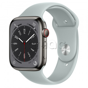 Купить Apple Watch Series 8 // 45мм GPS + Cellular // Корпус из нержавеющей стали графитового цвета, спортивный ремешок цвета "суккулент"