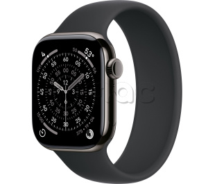 Купить Apple Watch Series 11 // 42мм GPS+Cellular // Корпус из титана сланцевого цвета, монобраслет черного цвета