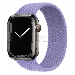 Купить Apple Watch Series 7 // 45мм GPS + Cellular // Корпус из нержавеющей стали графитового цвета, плетёный монобраслет цвета «английская лаванда»