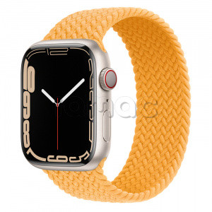 Купить Apple Watch Series 7 // 45мм GPS + Cellular // Корпус из алюминия цвета «сияющая звезда», плетёный монобраслет цвета «спелый маис»