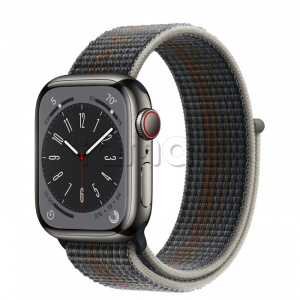 Купить Apple Watch Series 8 // 41мм GPS + Cellular // Корпус из нержавеющей стали графитового цвета, спортивный браслет цвета "темная ночь"