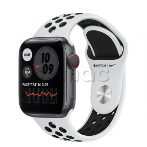 Купить Apple Watch Series 6 // 40мм GPS + Cellular // Корпус из алюминия цвета «серый космос», спортивный ремешок Nike цвета «Чистая платина/чёрный»