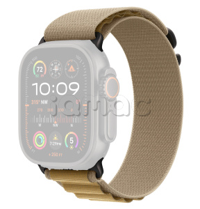49мм Ремешок Alpine Loop бежевого цвета, отделка из черного титана, для Apple Watch Ultra