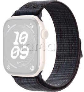 46мм Спортивный браслет Nike цвета «Черный/синий» для Apple Watch