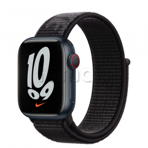 Купить Apple Watch Series 7 // 41мм GPS + Cellular // Корпус из алюминия цвета «тёмная ночь», спортивный браслет Nike чёрного цвета