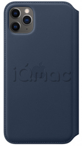 Кожаный чехол Folio для iPhone 11 Pro Max, цвет «синяя пучина», оригинальный Apple
