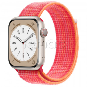 Купить Apple Watch Series 8 // 45мм GPS + Cellular // Корпус из алюминия цвета "сияющая звезда", спортивный браслет цвета (PRODUCT)RED