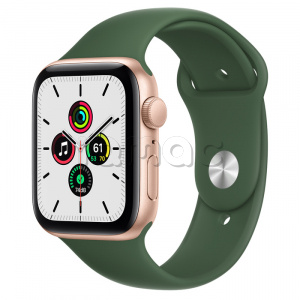 Купить Apple Watch SE // 44мм GPS // Корпус из алюминия золотого цвета, спортивный ремешок цвета «Зелёный клевер» (2020)