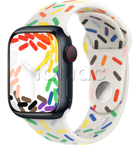 Купить Apple Watch Series 9 // 41мм GPS+Cellular // Корпус из алюминия цвета "темная ночь", спортивный ремешок цвета Pride Edition