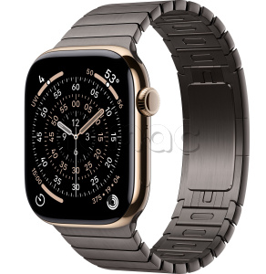 Купить Apple Watch Series 11 // 46мм GPS+Cellular // Корпус из титана золотого цвета, блочный браслет сланцевого цвета