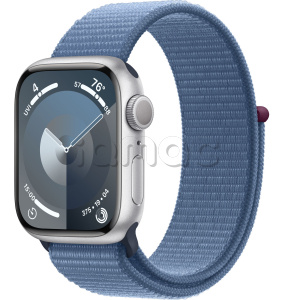 Купить Apple Watch Series 9 // 41мм GPS // Корпус из алюминия серебристого цвета, спортивный браслет цвета "синяя зима"