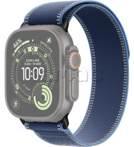 49мм Ремешок Trail Loop ярко-синего цвета, отделка из черного титана, для Apple Watch Ultra