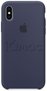 Силиконовый чехол для iPhone X / Xs, тёмно-синий цвет, оригинальный Apple