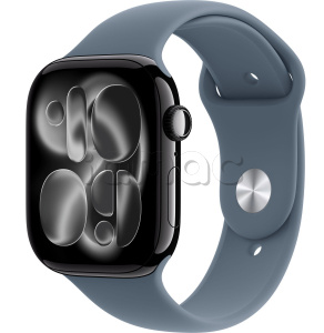 Купить Apple Watch Series 11 // 46мм GPS // Черный глянцевый корпус из алюминия, спортивный ремешок цвета "якорный синий"