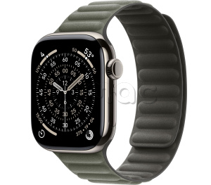 Купить Apple Watch Series 11 // 42мм GPS+Cellular // Корпус из титана нейтрального цвета, браслет цвета "серый шалфей", с магнитной застежкой