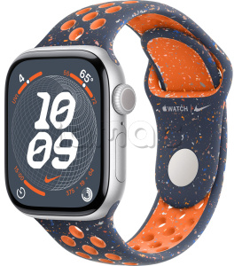 Купить Apple Watch Series 10 // 46мм GPS (Custom) Корпус из алюминия серебристого цвета, спортивный ремешок Nike цвета "Синее пламя"
