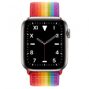 Купить Apple Watch Series 5 // 44мм GPS + Cellular // Корпус из титана, спортивный браслет радужного цвета