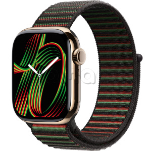 Купить Apple Watch Series 11 // 46мм GPS+Cellular // Корпус из титана золотого цвета, спортивный браслет цвета Unity Rhythm