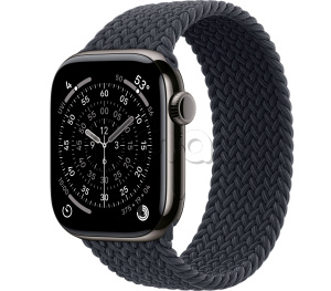 Купить Apple Watch Series 11 // 42мм GPS+Cellular // Корпус из титана сланцевого цвета, плетеный монобраслет цвета "полуночный"