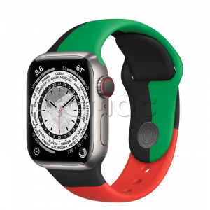 Купить Apple Watch Series 7 // 41мм GPS + Cellular // Корпус из титана, спортивный ремешок цвета «Black Unity»