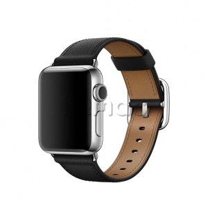 38/40мм Кожаный ремешок чёрного цвета с классической пряжкой для Apple Watch
