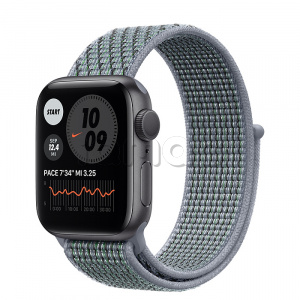 Купить Apple Watch Series 6 // 40мм GPS // Корпус из алюминия цвета «серый космос», спортивный браслет Nike цвета «Дымчатый серый»