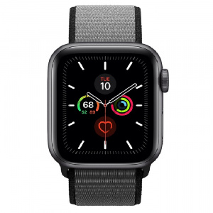 Купить Apple Watch Series 5 // 44мм GPS + Cellular // Корпус из титана цвета «серый космос», спортивный браслет цвета «тёмный графит»