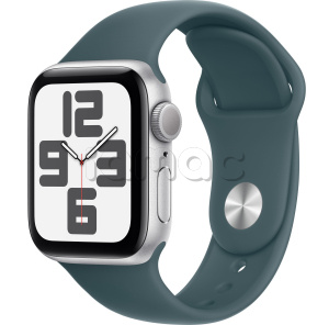 Купить Apple Watch SE // 40мм GPS (Custom) // Корпус из алюминия серебристого цвета, спортивный ремешок цвета «зеленое озеро» (2024)