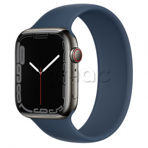 Купить Apple Watch Series 7 // 45мм GPS + Cellular // Корпус из нержавеющей стали графитового цвета, монобраслет цвета «синий омут»