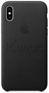 Кожаный чехол для iPhone X / Xs, чёрный цвет, оригинальный Apple