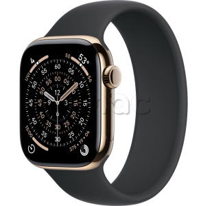 Купить Apple Watch Series 11 // 46мм GPS+Cellular // Корпус из титана золотого цвета, монобраслет черного цвета