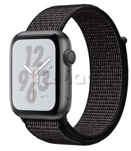 Купить Apple Watch Series 4 Nike+ // 40мм GPS // Корпус из алюминия цвета «серый космос», ремешок из плетёного нейлона Nike чёрного цвета (MU7G2)