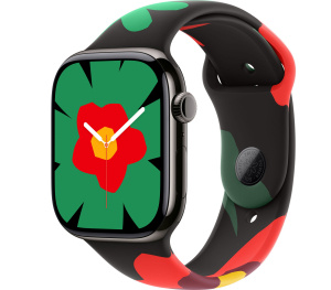 Apple Watch Series 11 // 42мм GPS+Cellular // Корпус из титана сланцевого цвета, спортивный ремешок цвета Unity Bloom