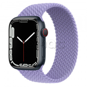 Купить Apple Watch Series 7 // 45мм GPS + Cellular // Корпус из алюминия цвета «тёмная ночь», плетёный монобраслет цвета «английская лаванда»