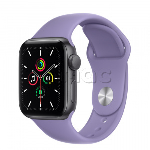 Купить Apple Watch SE // 40мм GPS // Корпус из алюминия цвета «серый космос», спортивный ремешок цвета «Английская лаванда» (2020)