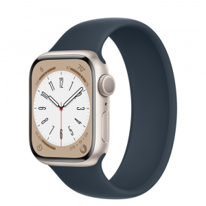 Apple Watch Series 8 // 41мм GPS // Корпус из алюминия цвета "сияющая звезда", монобраслет цвета "синий шторм"