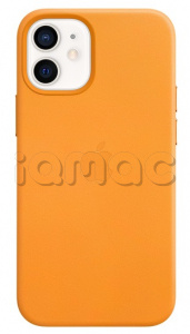 Кожаный чехол MagSafe для iPhone 12, цвет «Золотой апельсин»