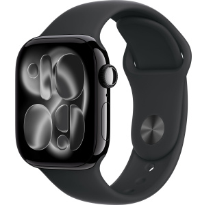 Apple Watch Series 11 // 46мм GPS // Черный глянцевый корпус из алюминия, спортивный ремешок черного цвета