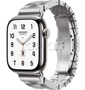 Купить Apple Watch Series 10 Hermès // 42мм GPS+Cellular // Корпус из титана серебристого цвета, стальной ремешок Grand H
