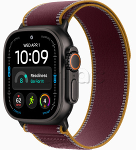 Купить Apple Watch Ultra 4 (2026) // 49мм GPS+Cellular // Корпус из черного титана, ремешок Trail Loop бордового цвета