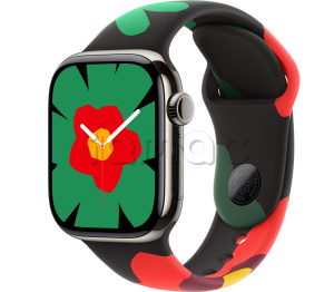 Купить Apple Watch Series 11 // 42мм GPS+Cellular // Корпус из титана натурального цвета, спортивный ремешок цвета Unity Bloom