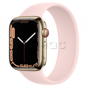 Купить Apple Watch Series 7 // 45мм GPS + Cellular // Корпус из нержавеющей стали золотого цвета, монобраслет цвета «розовый мел»