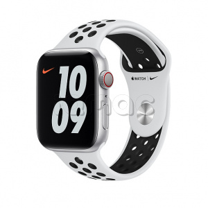 44мм Спортивный ремешок Nike цвета «Чистая платина/чёрный» для Apple Watch