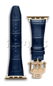 Ремешок Golden Concept для Apple Watch, Leather (Blue/Gold)